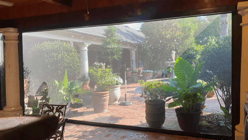 patio screens for outdoor comfort installed by Acadiana Motion screens located in Lafayette, LA