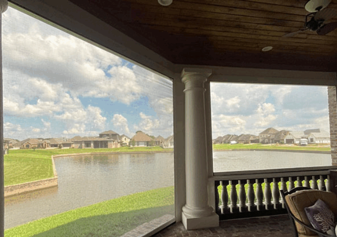 Fixed screens for patio installed by Acadiana Motion Screens located in Lafayette, LA